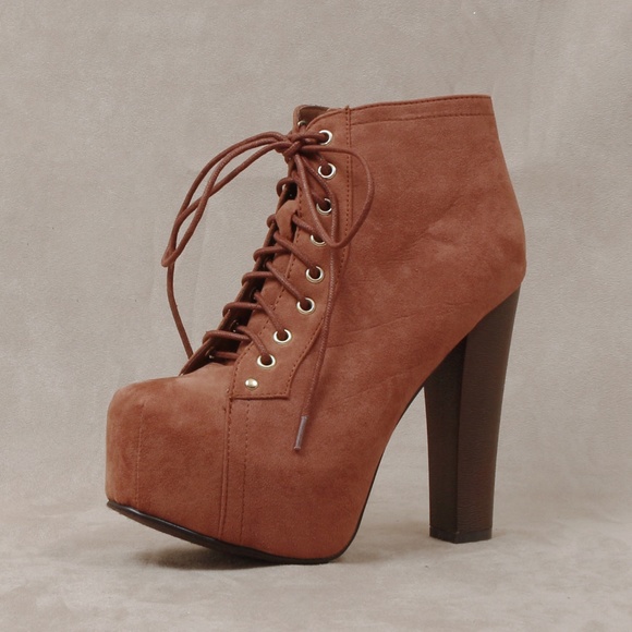 Shoes - FINAL SALE Tan Chunky Platform Heel Britney1